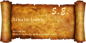 Sikula Endre névjegykártya